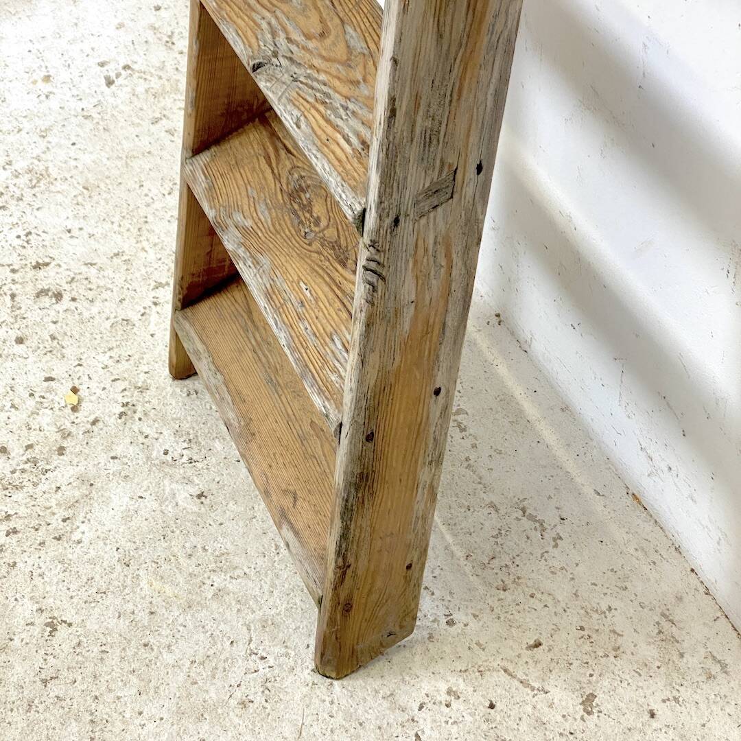Vintage solid wood workshop ladder