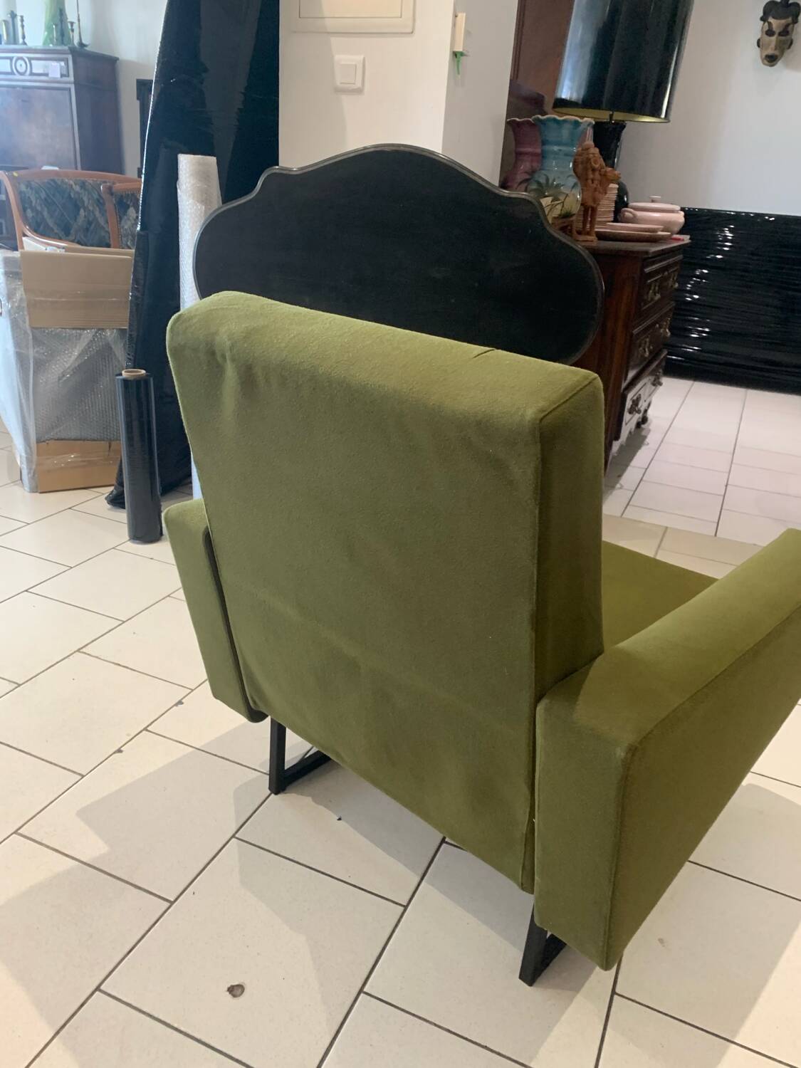 Paire Fauteuil Fero Vert Vintage circa 1960