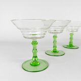 Ensemble de six verres à pied Art Déco, Tchécoslovaquie