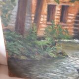 Painting on cardboard by Gustave Mouty (1870-1956) - Moulin de Giverny