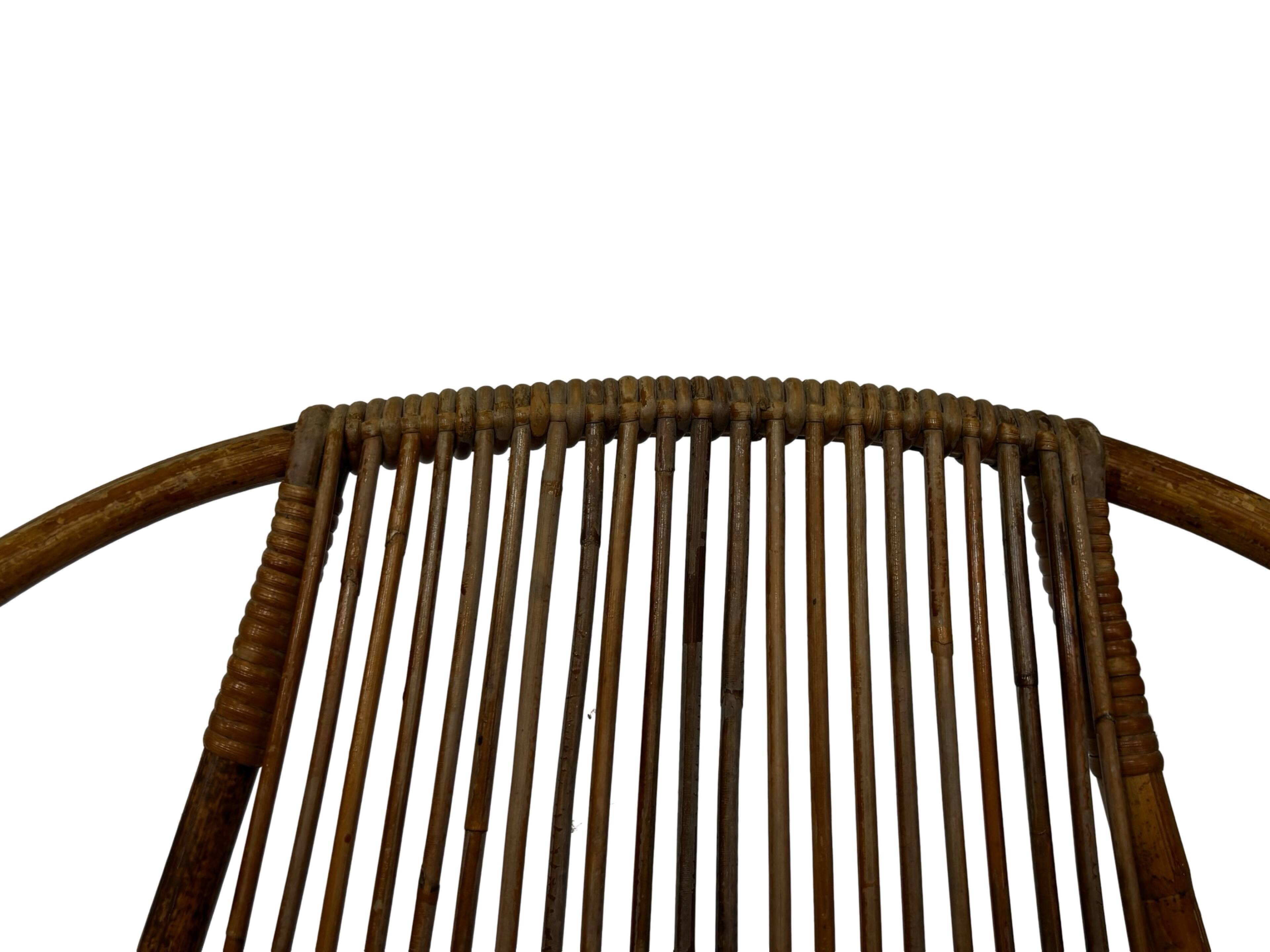 Vintage Rattan Chair Dirk Van Sliedregt Rohe Noordwolde 1960