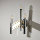 Sciolari Chrome and Brass-plated Wall Lamp, 1970s