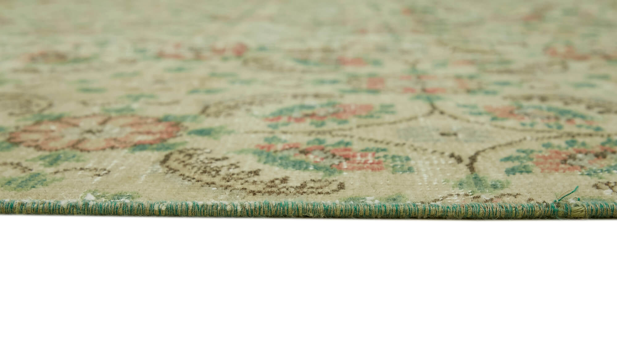 Handmade oriental contemporary 1980s 240 cm x 356 cm beige wool carpet