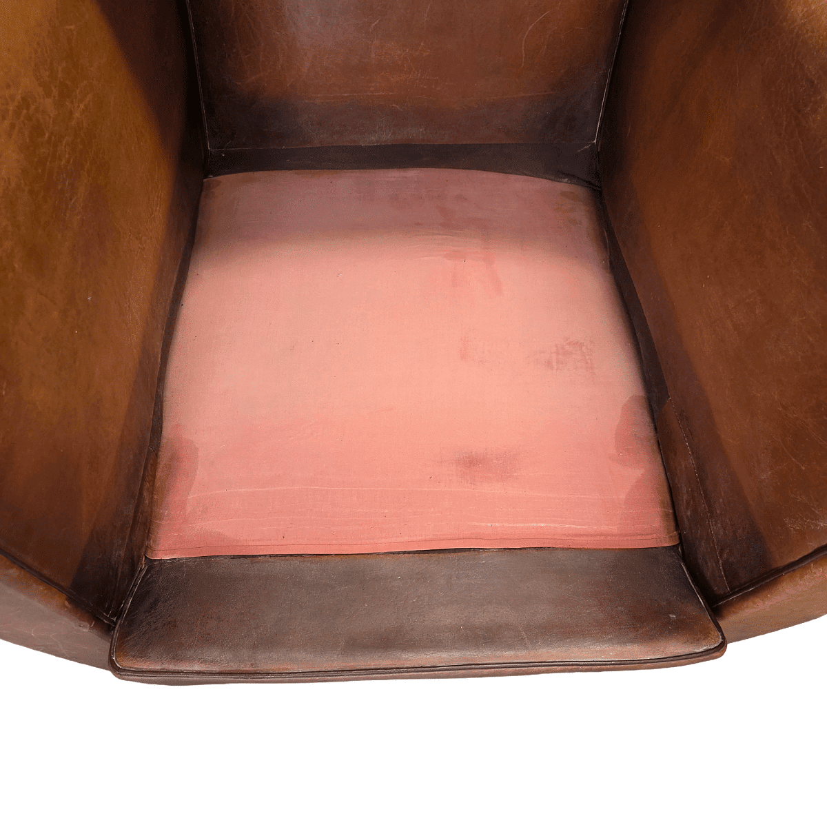 French Art Deco Style Leather Club Armchairs, 1950/60s