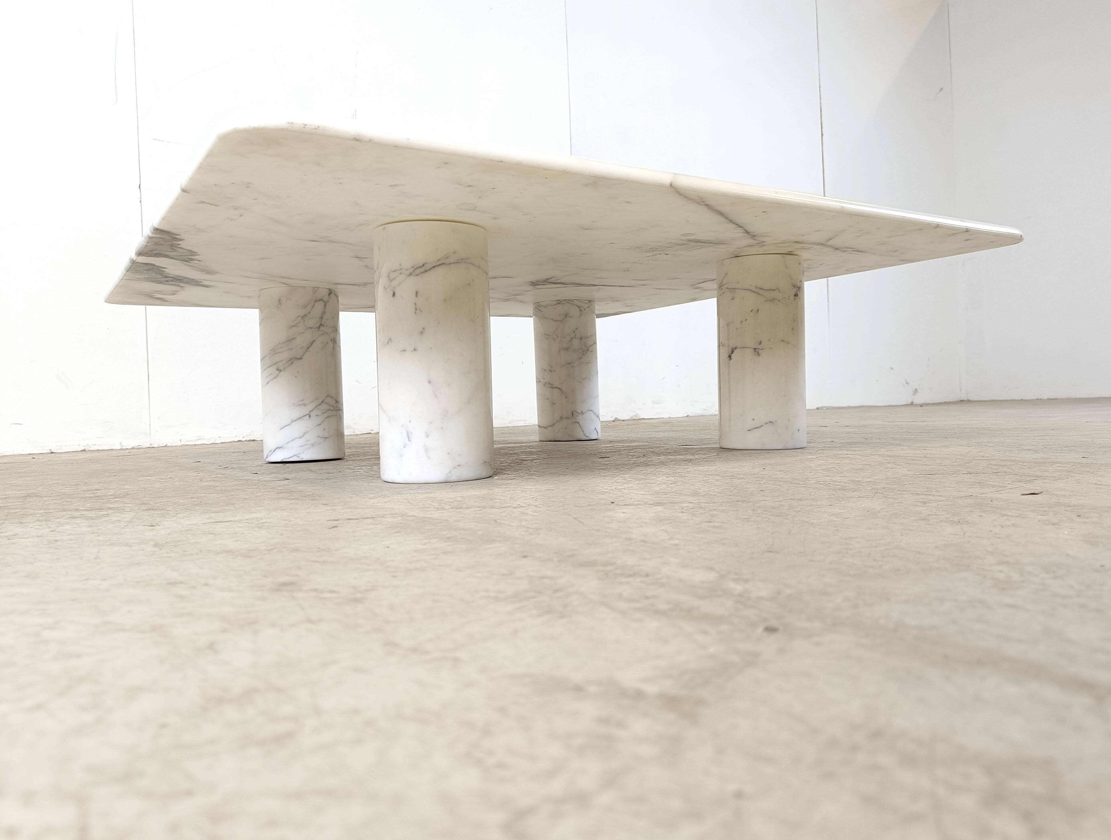 Angelo Mangiarotti carrara marble Coffee Table for Up&Up, Italy