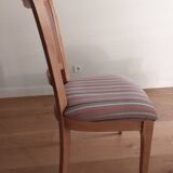 Lot de 6 chaises en bois et assise en tissu