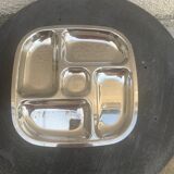 Compartment dish, vintage stainless steel servant