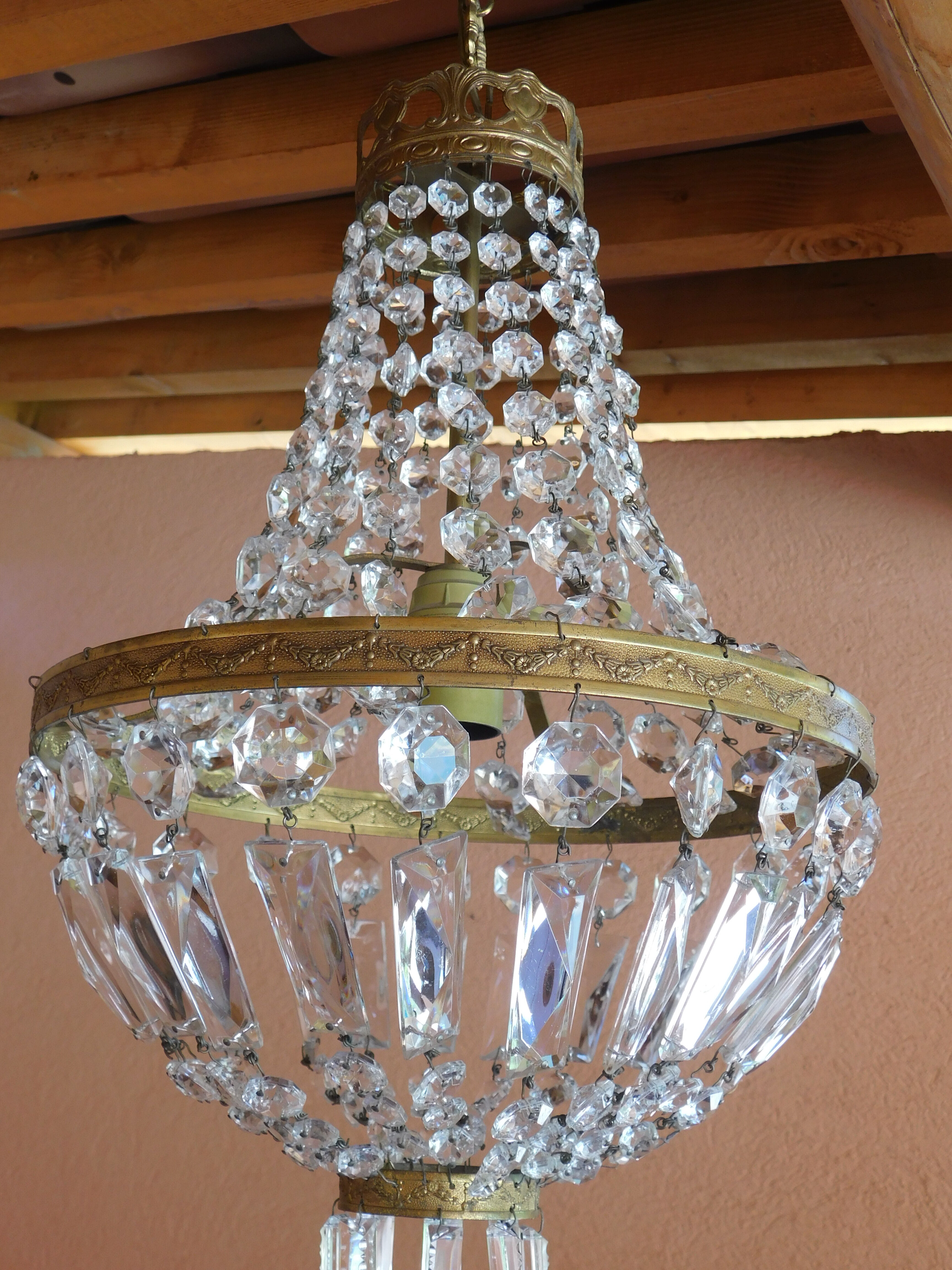 Balloon chandelier ø 30 cm crystal pendants 1 lights