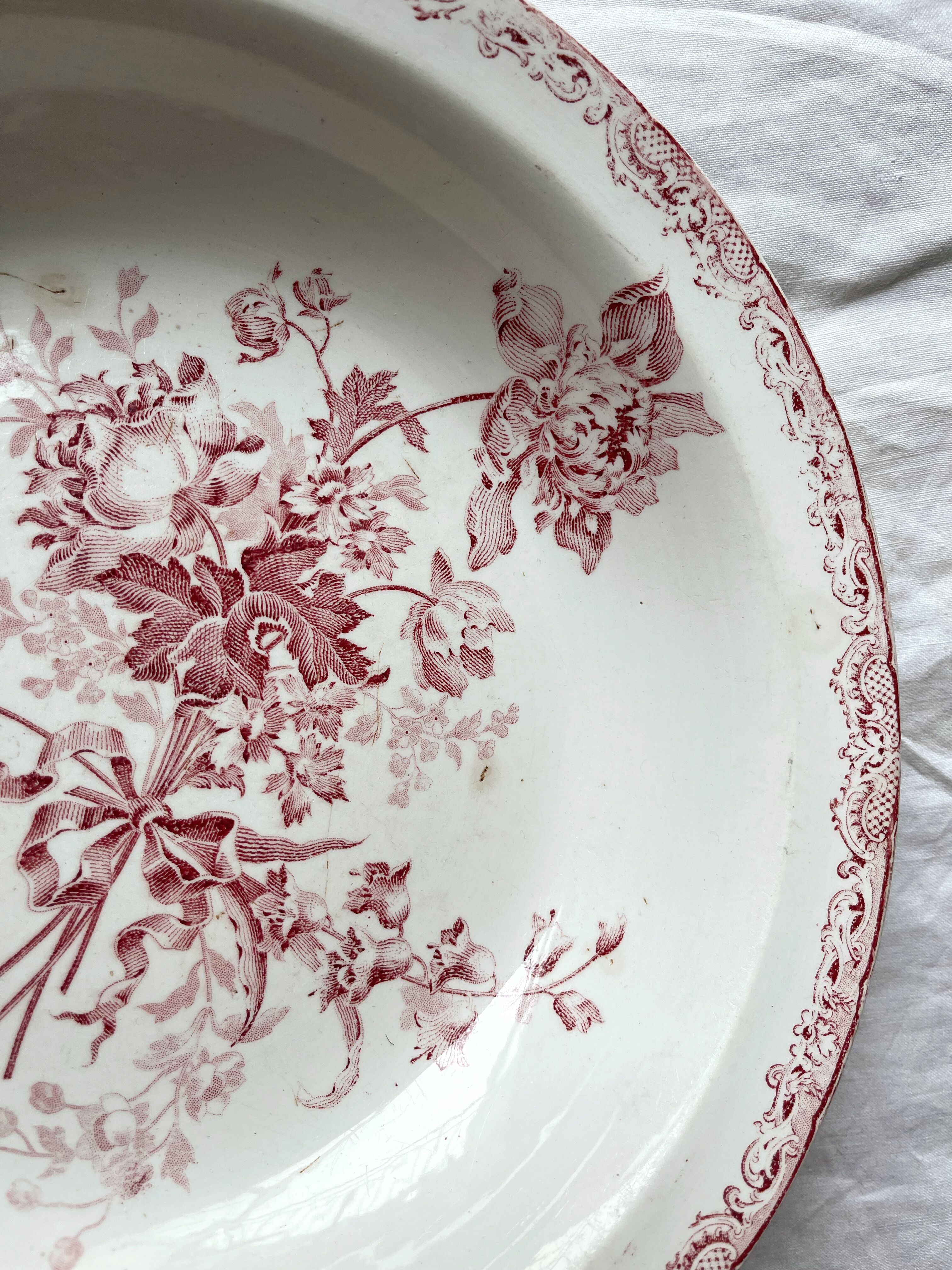 Hollow plate in iron earth Fontanges Sarreguemines