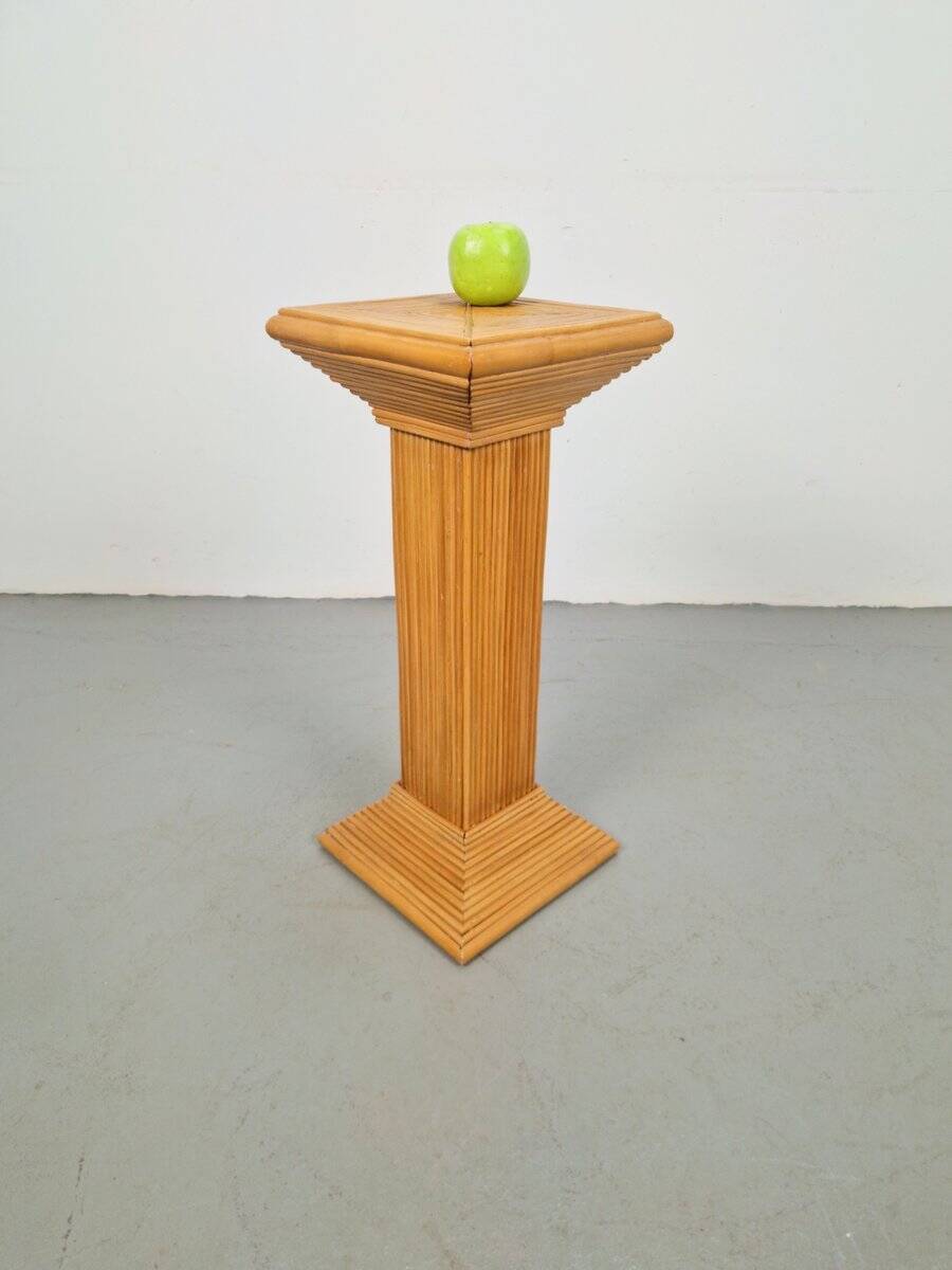 Vintage Rattan Pedestal from Vivai del Sud, 1980s