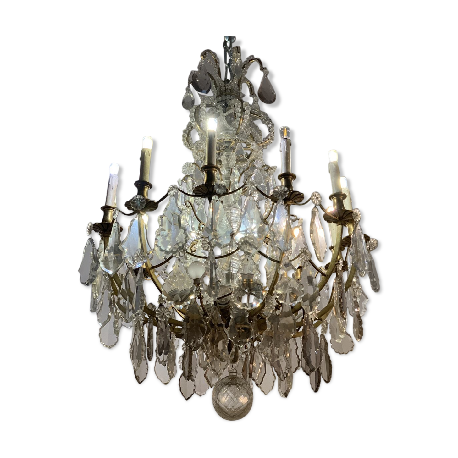 Crystal cut chandelier Louis XV style