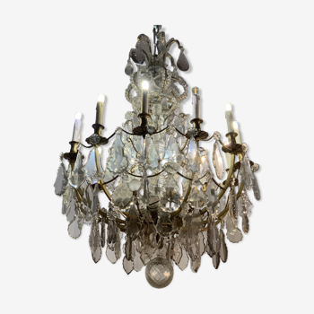 Crystal cut chandelier Louis XV style