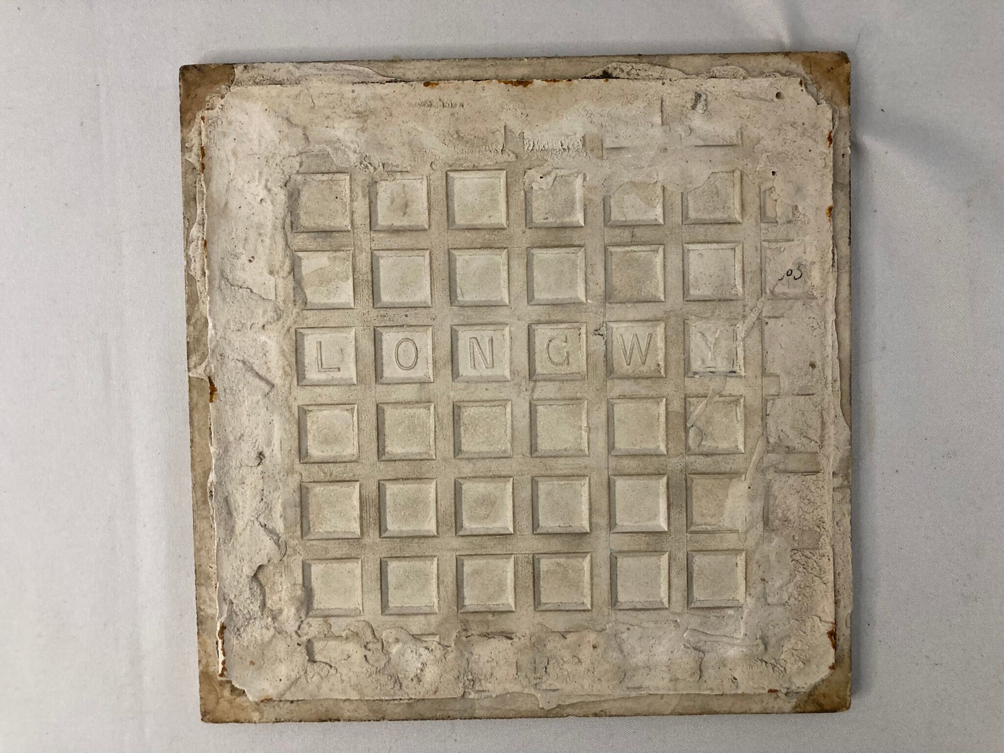 Longwy, old tile wall tile fruit decoration nineteenth