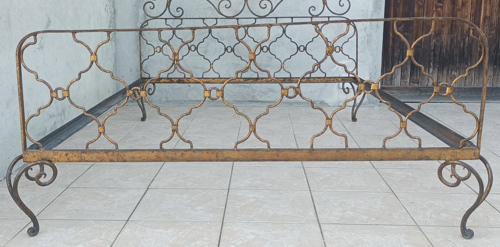 Louis XV style wrought iron bed