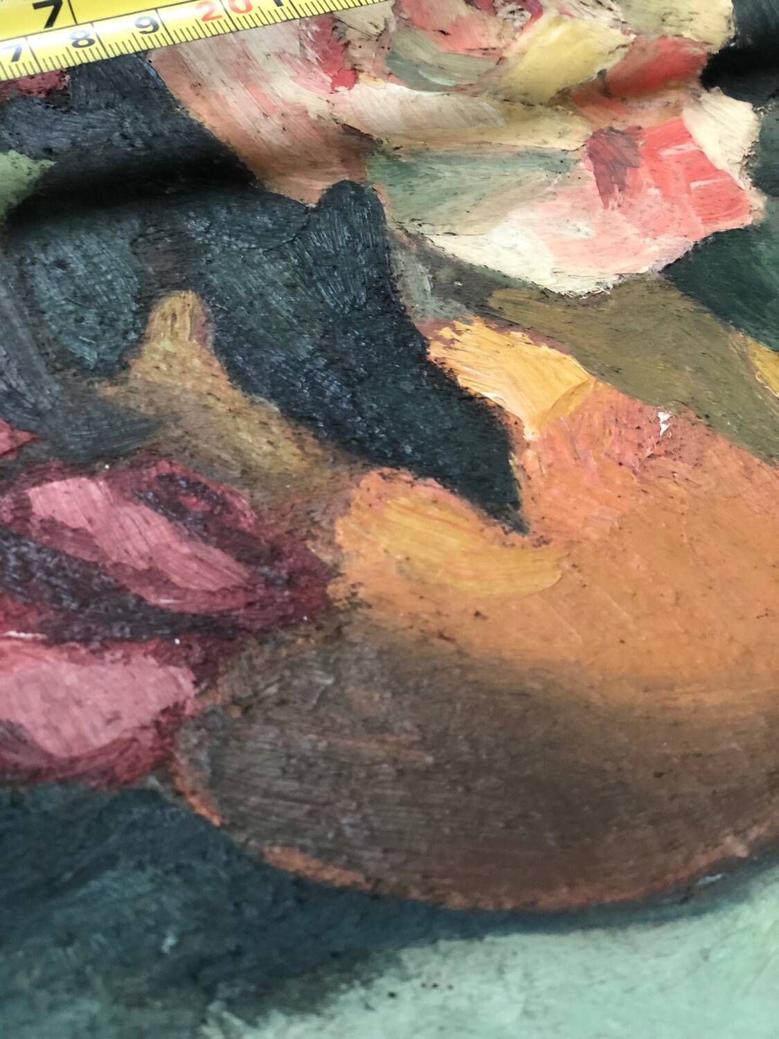 Antique oil painting, still life