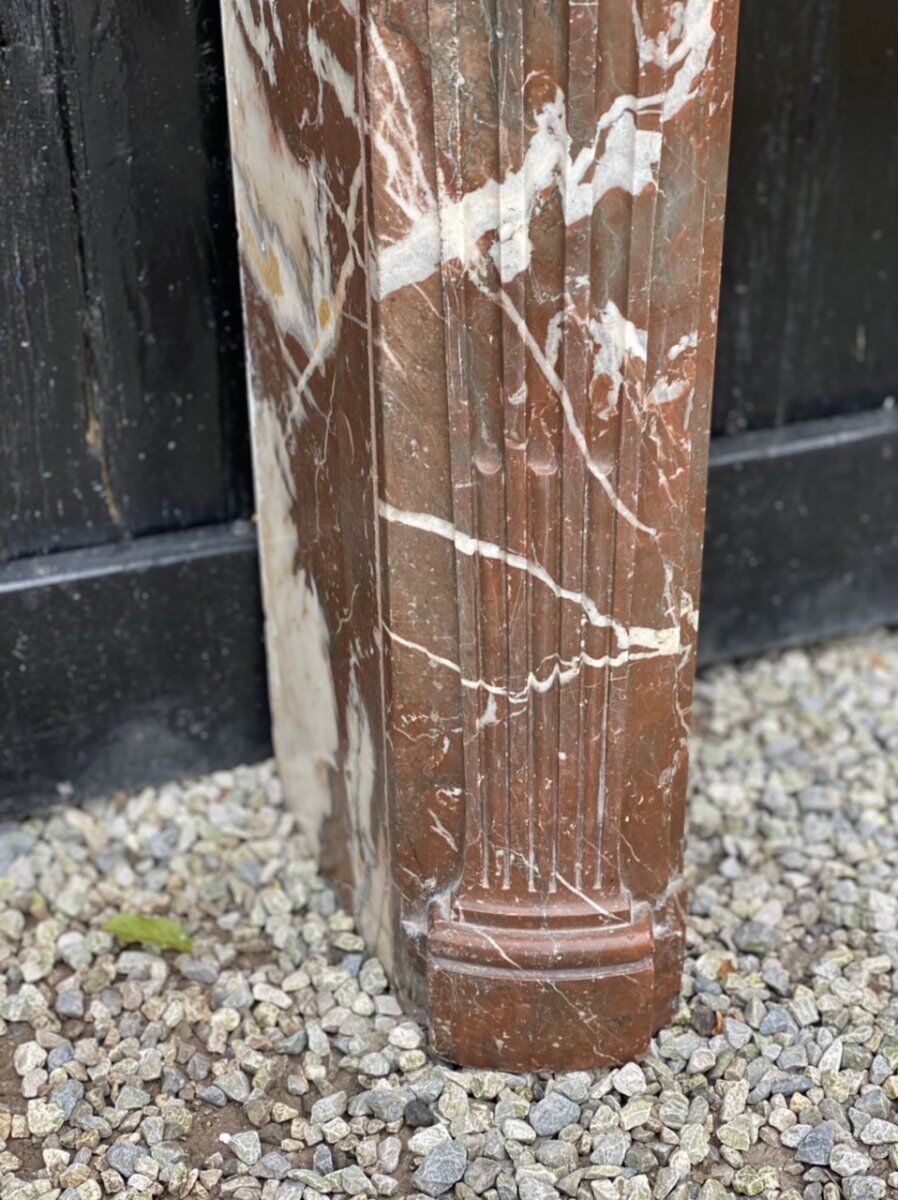 Fireplace Louis XV In Marble Of Rances XVIIIth Century