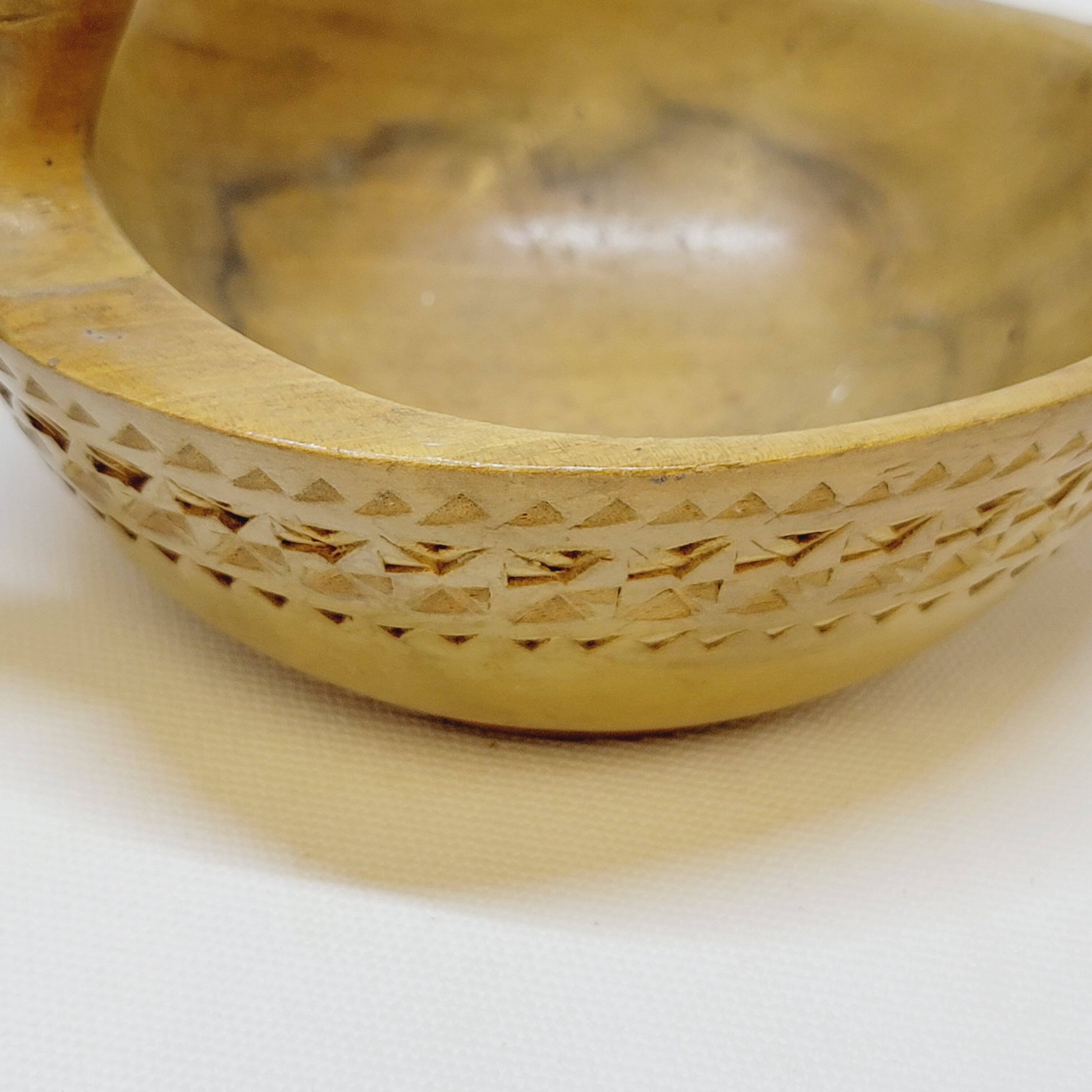 Scandinavian Duck Shaped Carved Wooden Bowl Folk Art