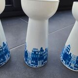 4 vintage Dutch vases for hyacinths