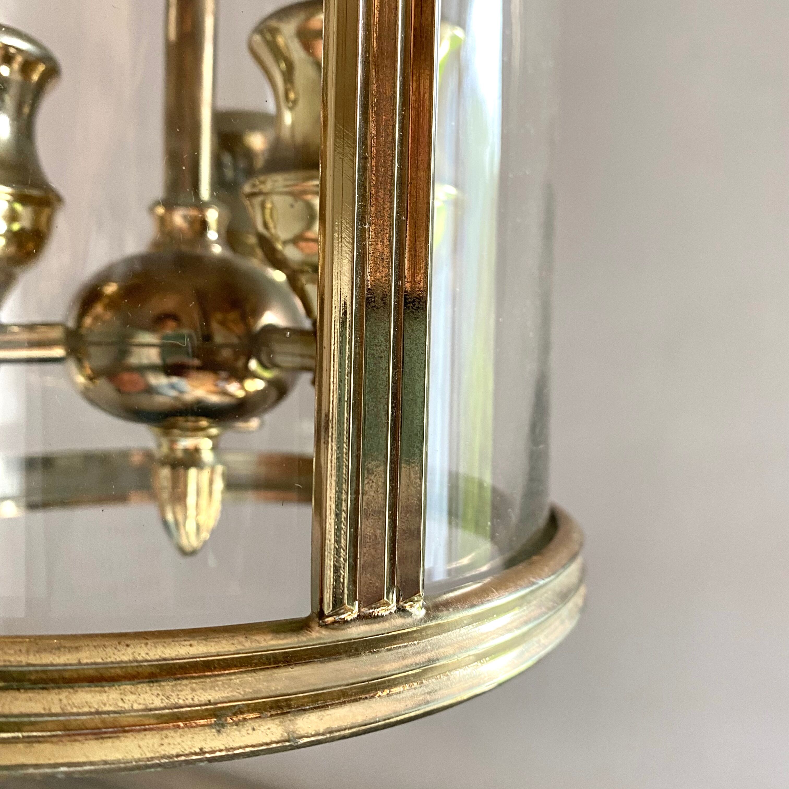 Golden lantern pendant lamp