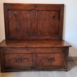 Nineteenth century oak church chest bench