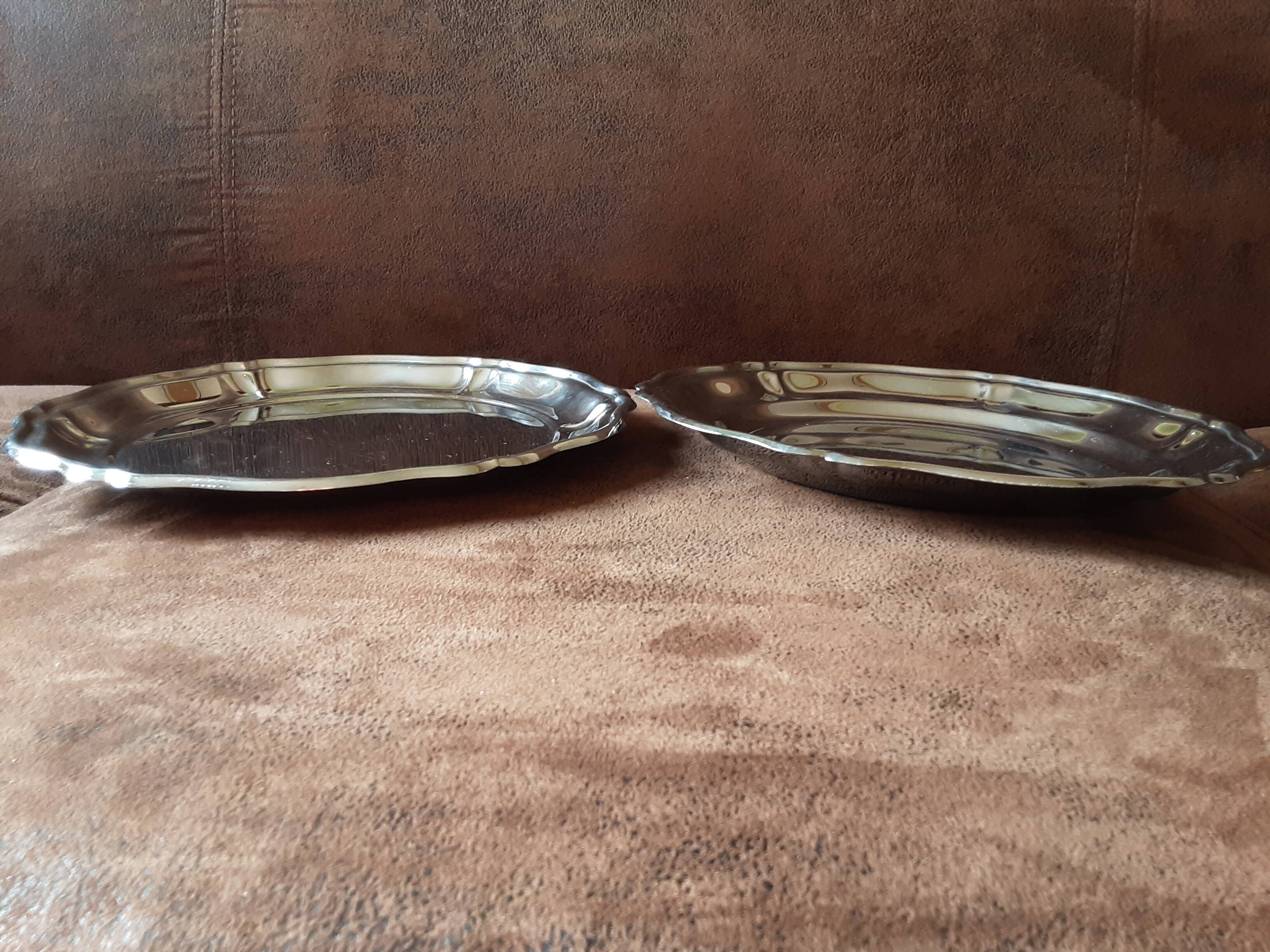Lot de 2 plats inox  Jean Couzon