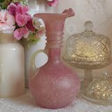Pink glass paste vase