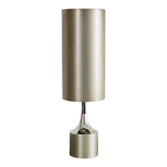 Lampe vintage en aluminium brossé, France années 70