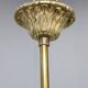 Art Deco six-light chandelier in chrome, brass and opaline glass
