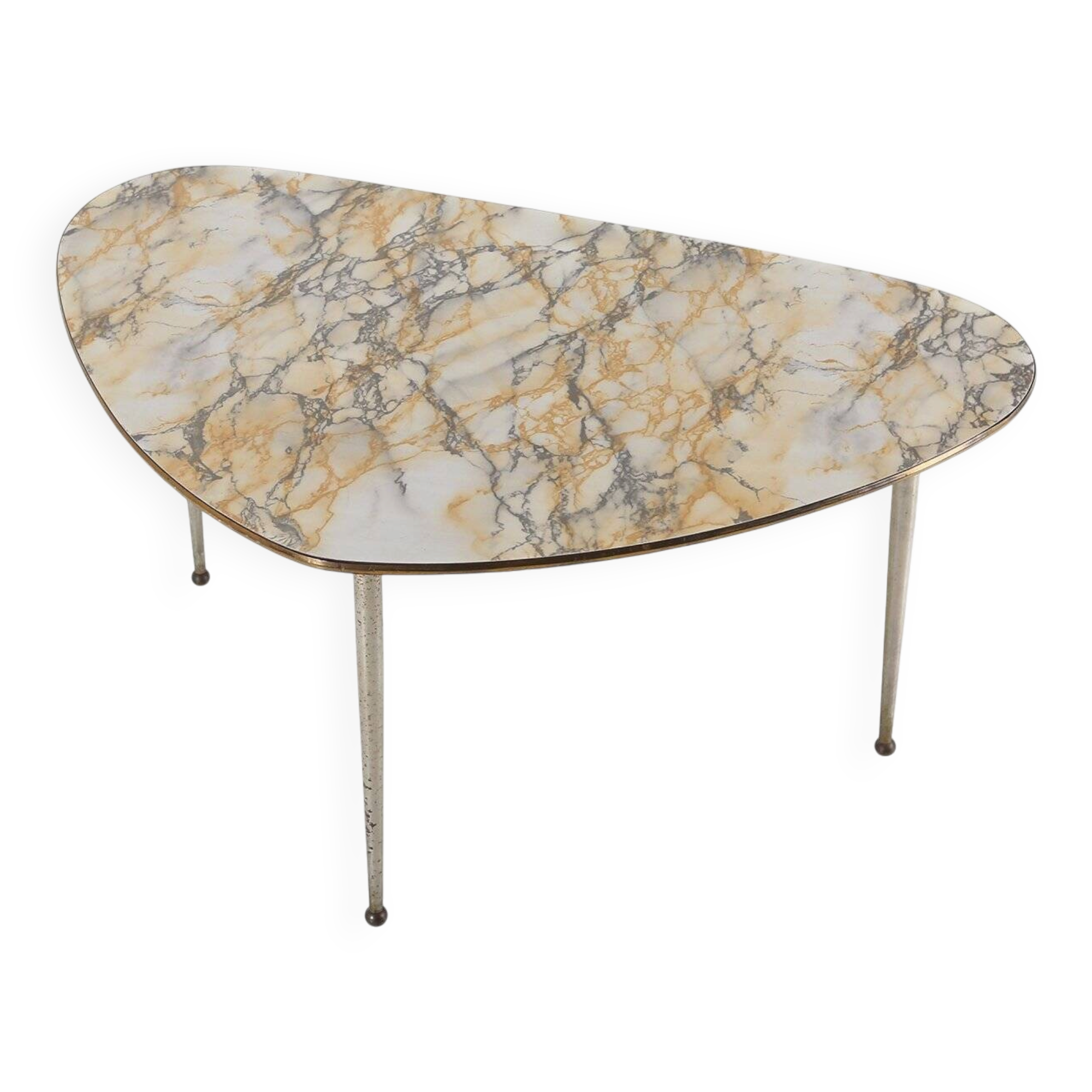Mid-Century Modern Tripod Coffee Table with Marble Print Top, 1960s