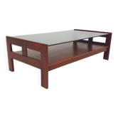 Mid-century coffee table with smoked glass, The Netherlands 1960's