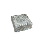 Small square wall-mounted ceiling light with transparent glass, vintage fixture.