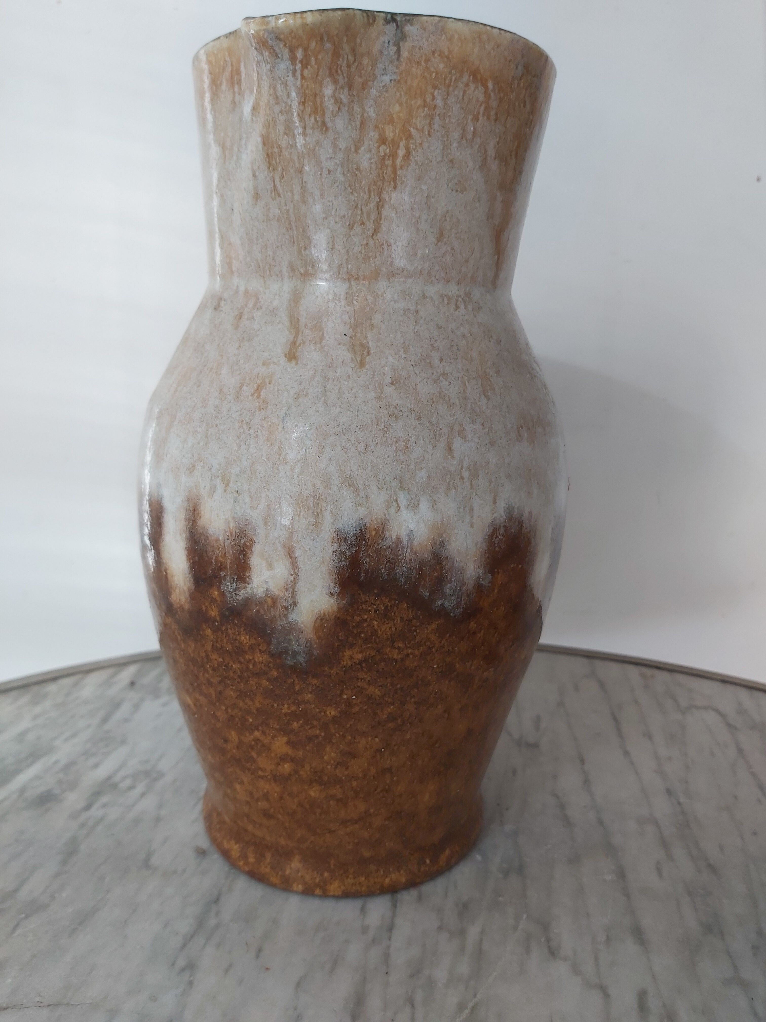 Enamelled ceramic pitcher Les Potiers d'Accolay