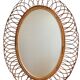 Miroir en Rotin Ovale des années 60 France