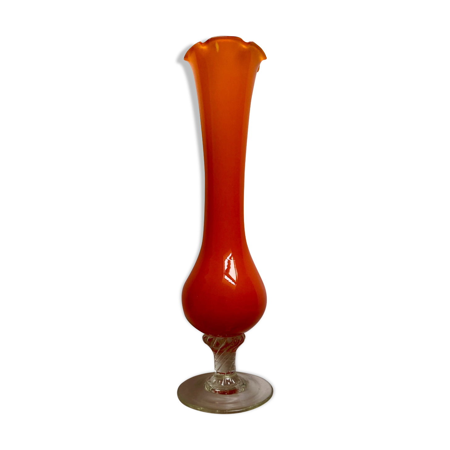 Soliflore in orange glass