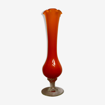 Soliflore en verre orangé