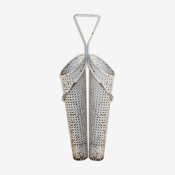 White metal double umbrella holder, Mathieu Mategot - 50s
