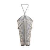 Porte parapluie double en métal blanc, par Mathieu Mategot - années 50