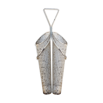 White metal double umbrella holder, Mathieu Mategot - 50s