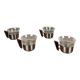 Set of 4 metal and glass cups, 1970