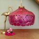 Suspension abat-jour vintage en nacre rose