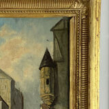 Oil on panel table from the early 19th century