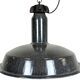 Large Industrial Grey Enamel Factory Lamp with Cast Iron Top, 1960s