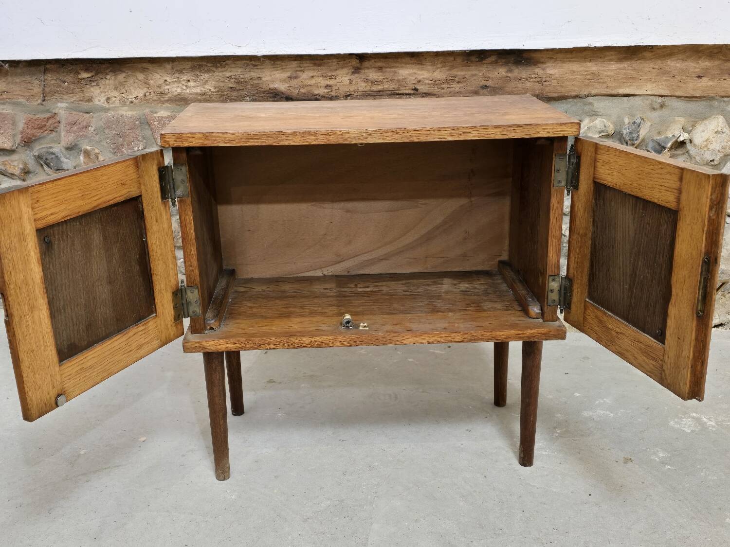 Brutalist two-door bedside table