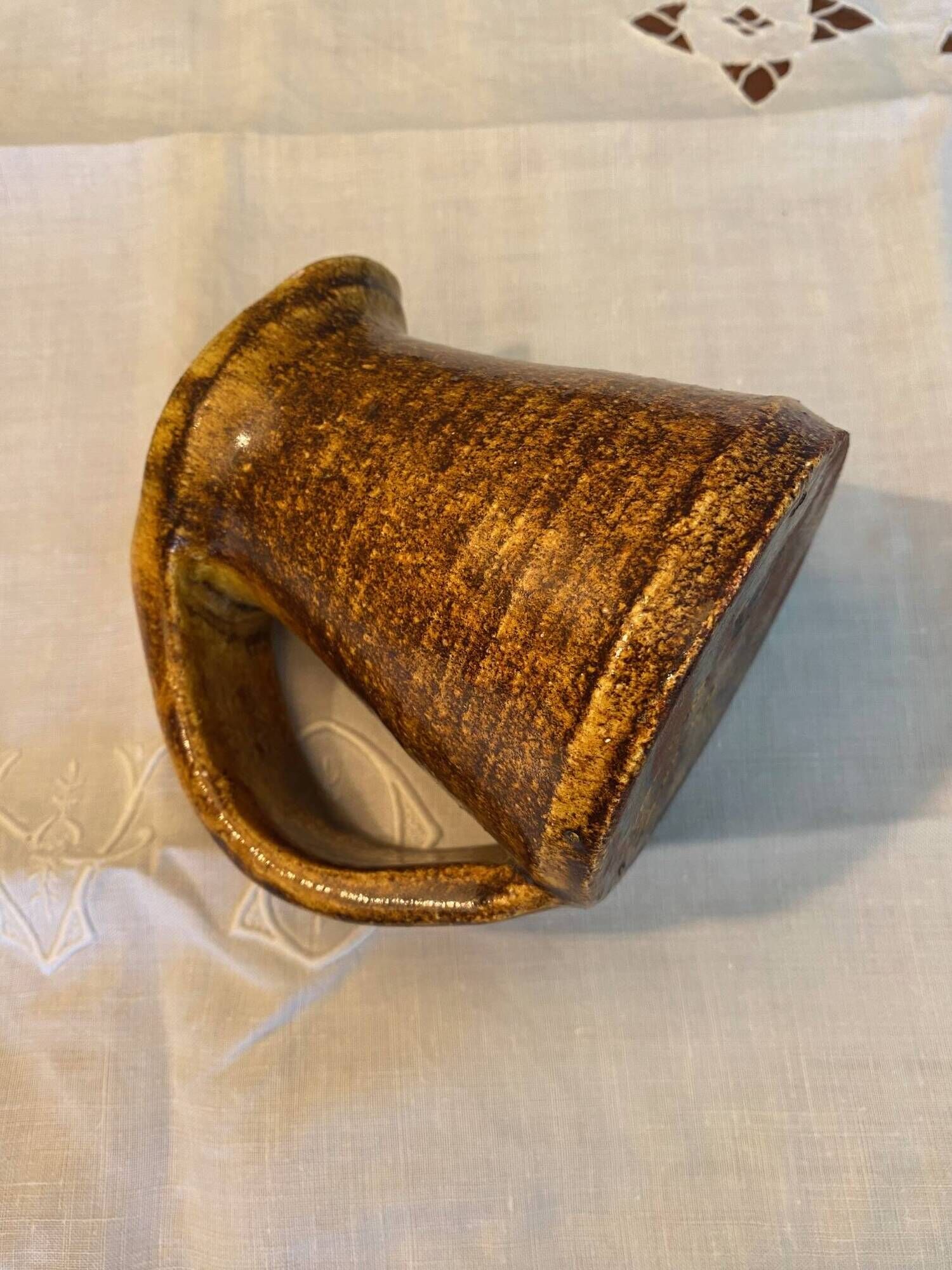 Accolay vintage 1950 ceramic jug & mustard pot signed double a