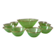 Set of 8 small bowls and a green granita bowl 60s-70s