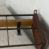 Wall-mounted coat rack with 5 wood and iron hooks