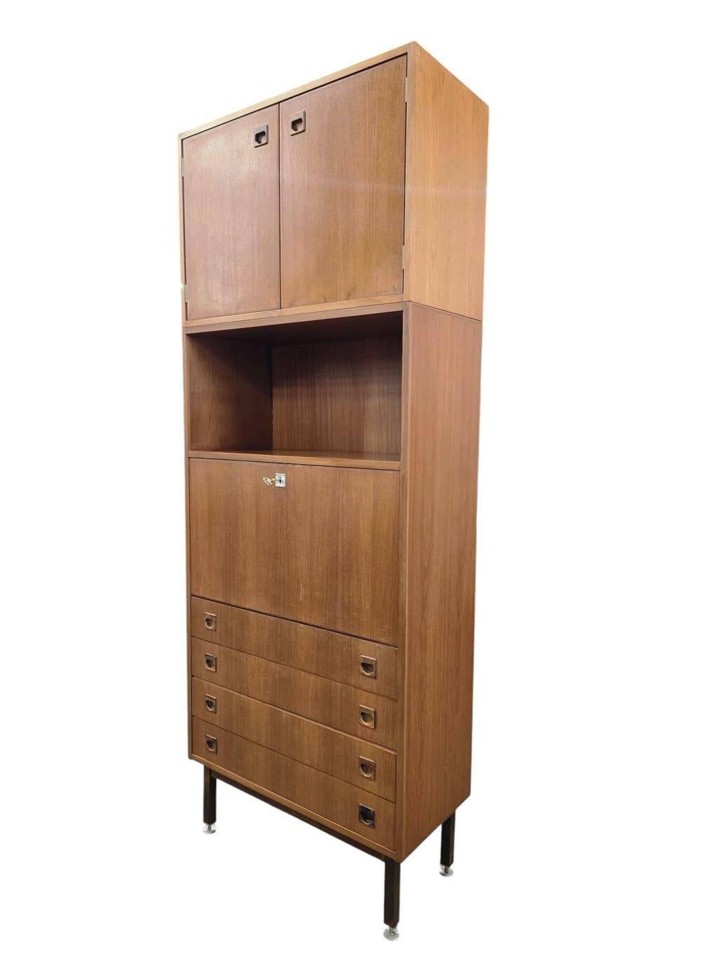Bibliothèque/vitrine vintage en bois MDK