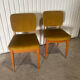 Pair of vintage 60s chairs – mustard velvet and splayed legs