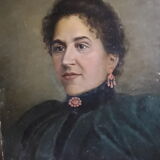 Ancestor portrait on canvas 19th