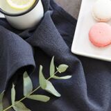 Blue Caviar Washed Linen Torchon